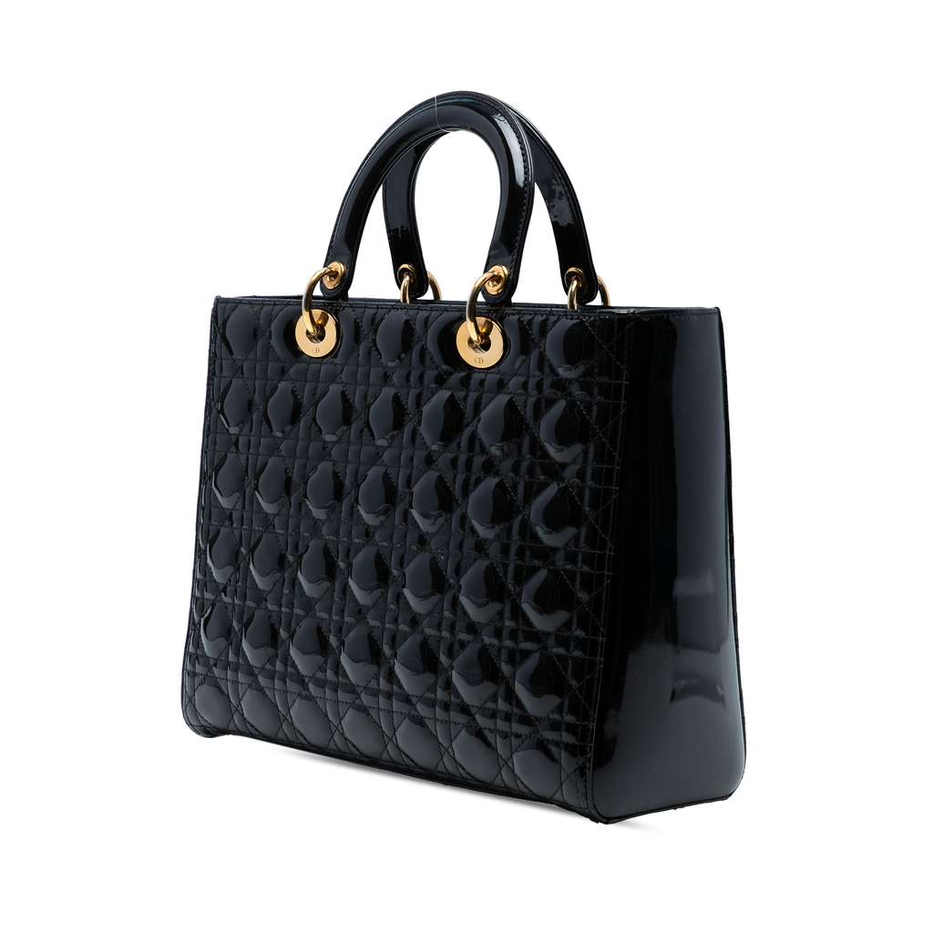 Dior Large Patent Cannage Lady Dior - Back view