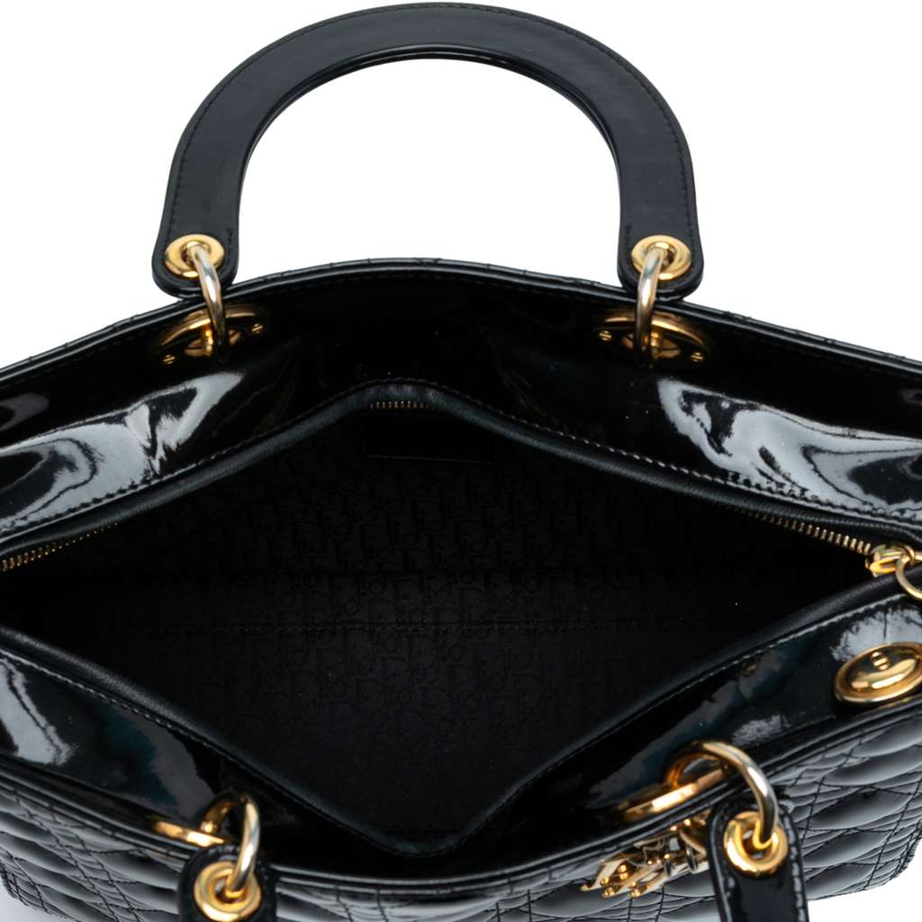 Dior Large Patent Cannage Lady Dior - 4