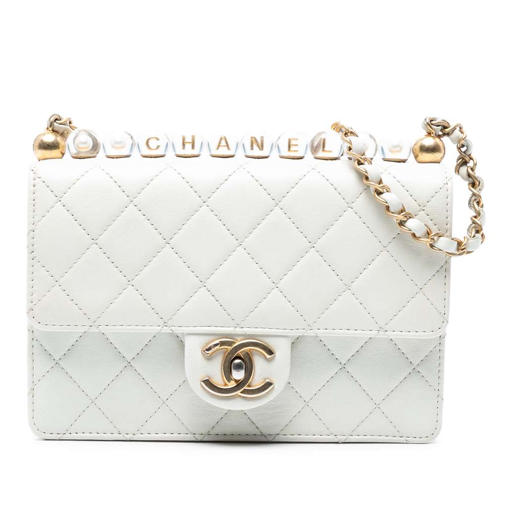 Chanel Medium Lambskin Chic Pearls Flap