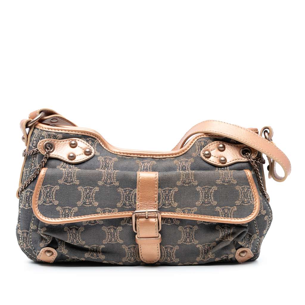 Celine Macadam Denim Shoulder Bag