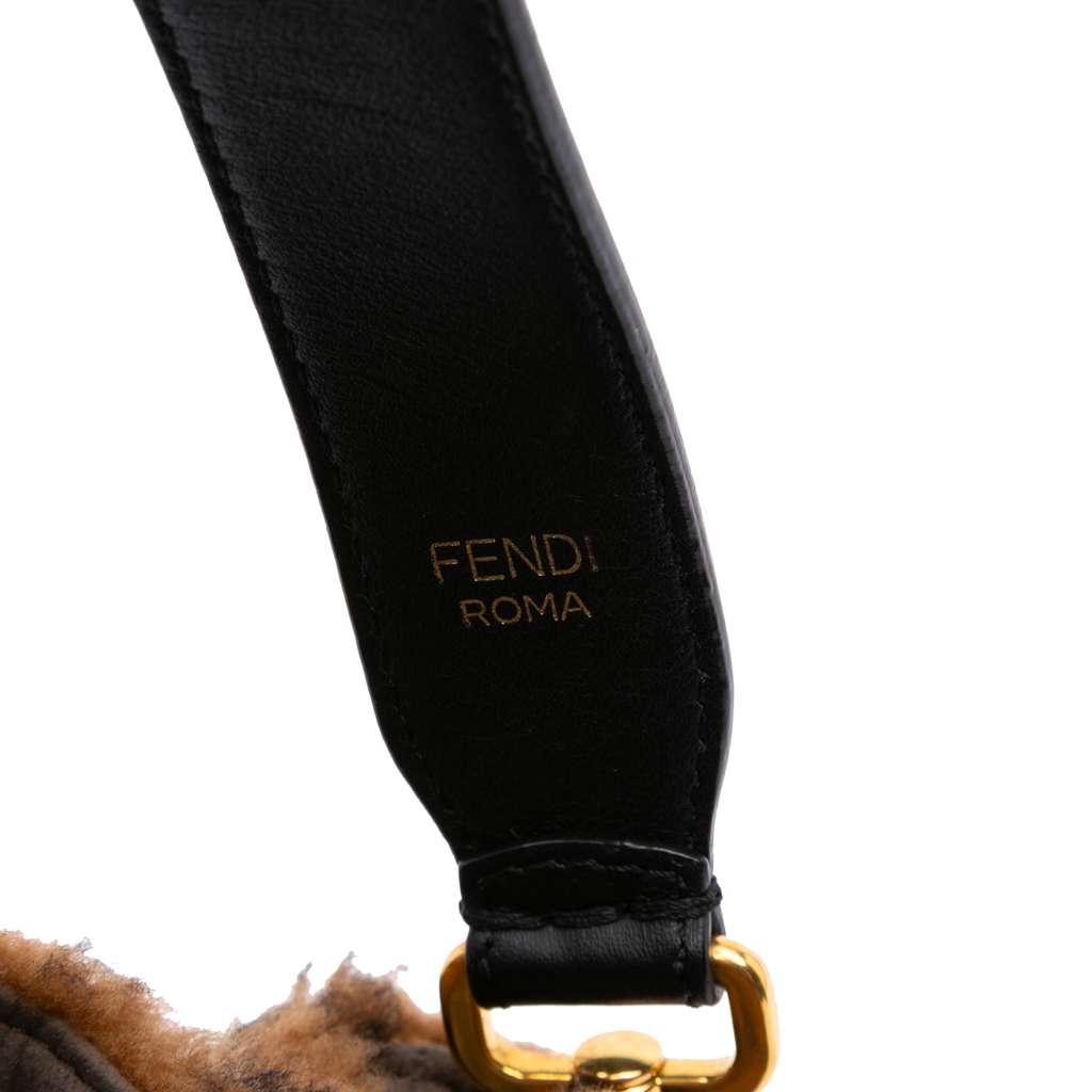 Fendi Mini Zucca Shearling Mon Tresor Bucket Bag - Image 14