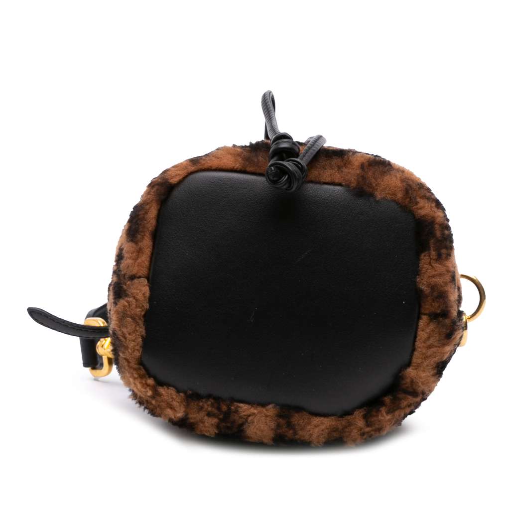Fendi Mini Zucca Shearling Mon Tresor Bucket Bag - Image 6