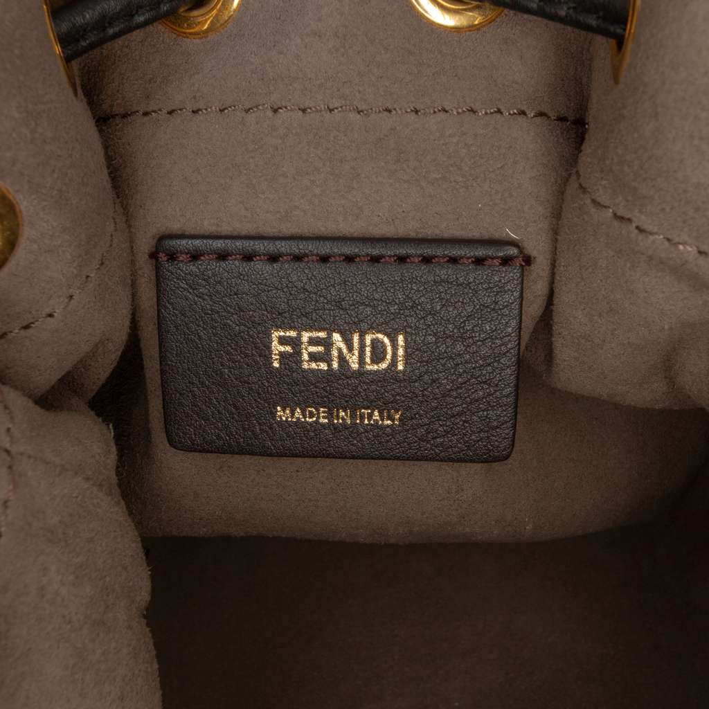 Fendi Mini Zucca Shearling Mon Tresor Bucket Bag - Side view