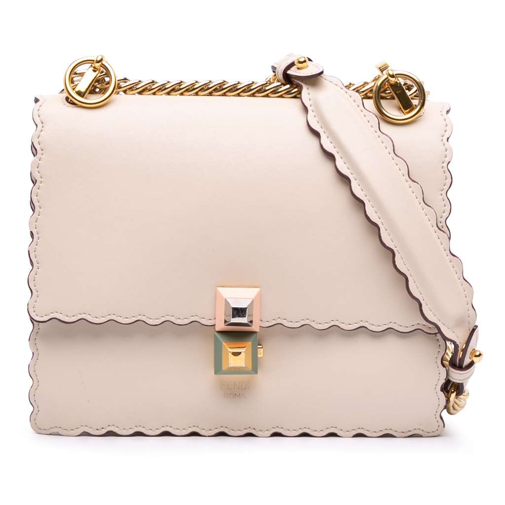 Fendi Small Scalloped Leather Kan I Crossbody