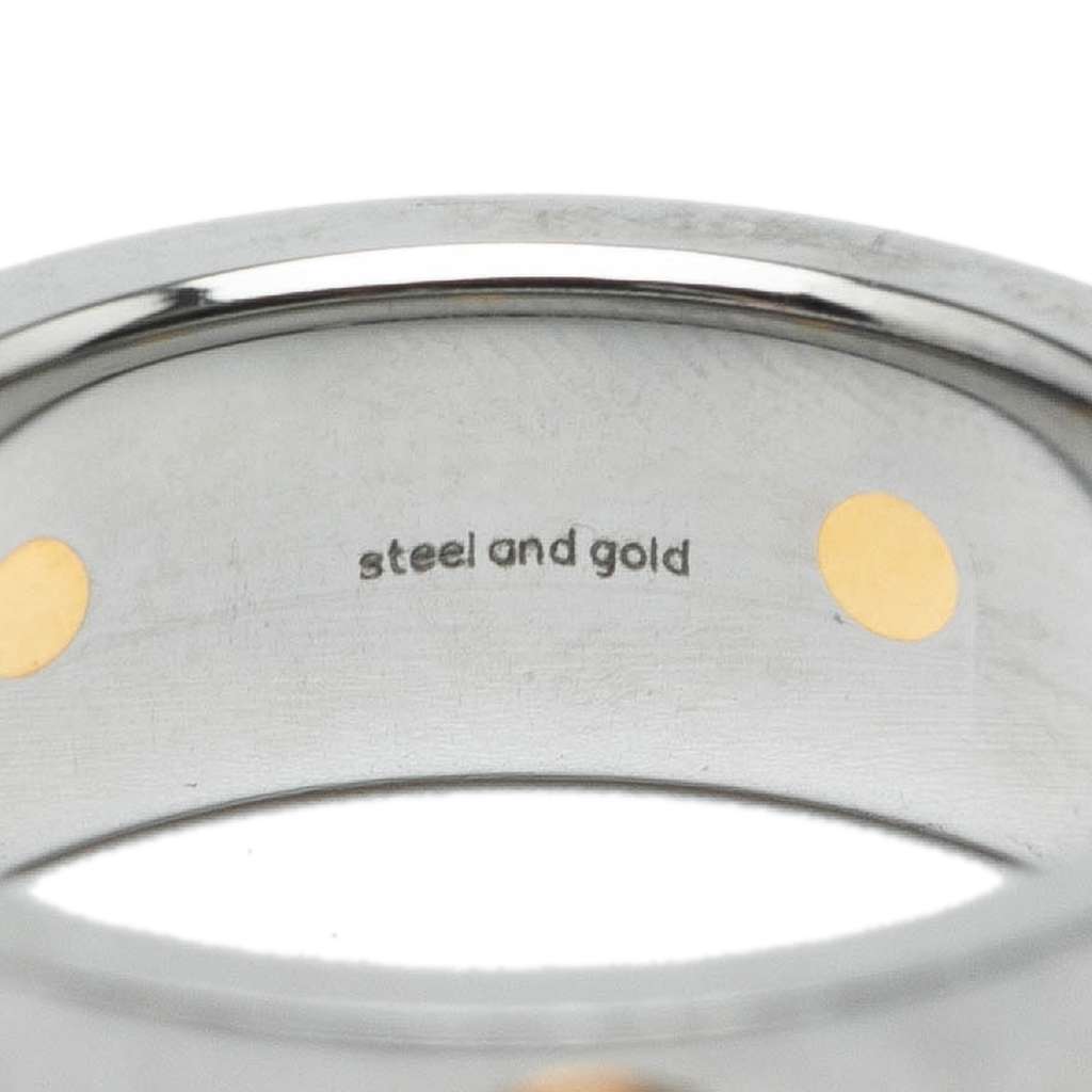 Gucci Stainless Steel and Yellow Gold Plated Combi Ring - Side view