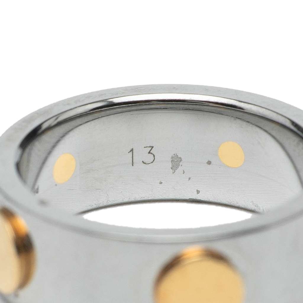 Gucci Stainless Steel and Yellow Gold Plated Combi Ring - Detail 1