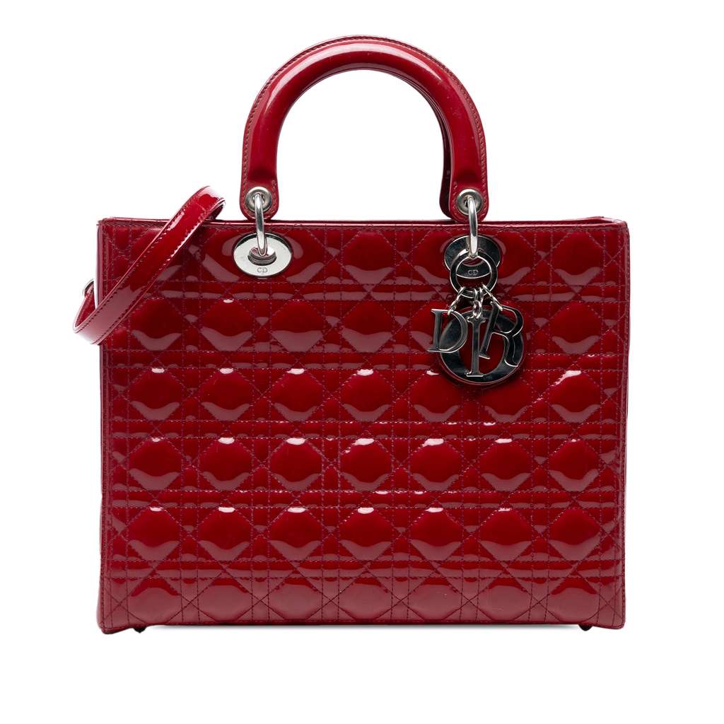 Dior Large Patent Cannage Lady Dior