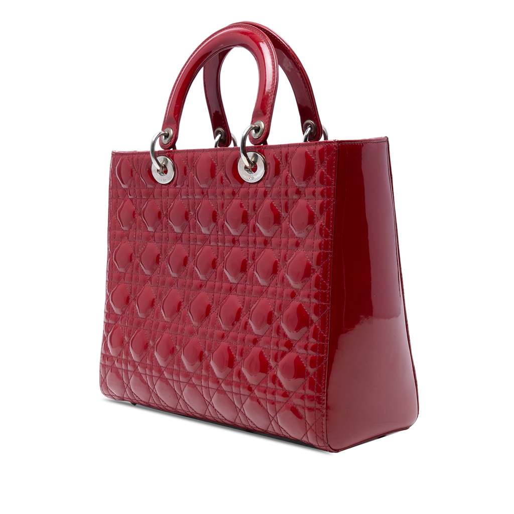 Dior Large Patent Cannage Lady Dior - Back view