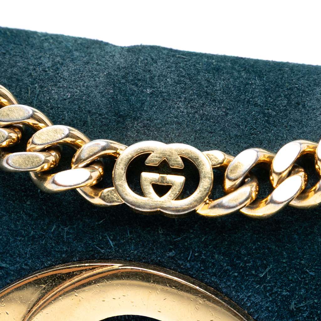 Gucci Small Suede Blondie Chain Satchel - Side view