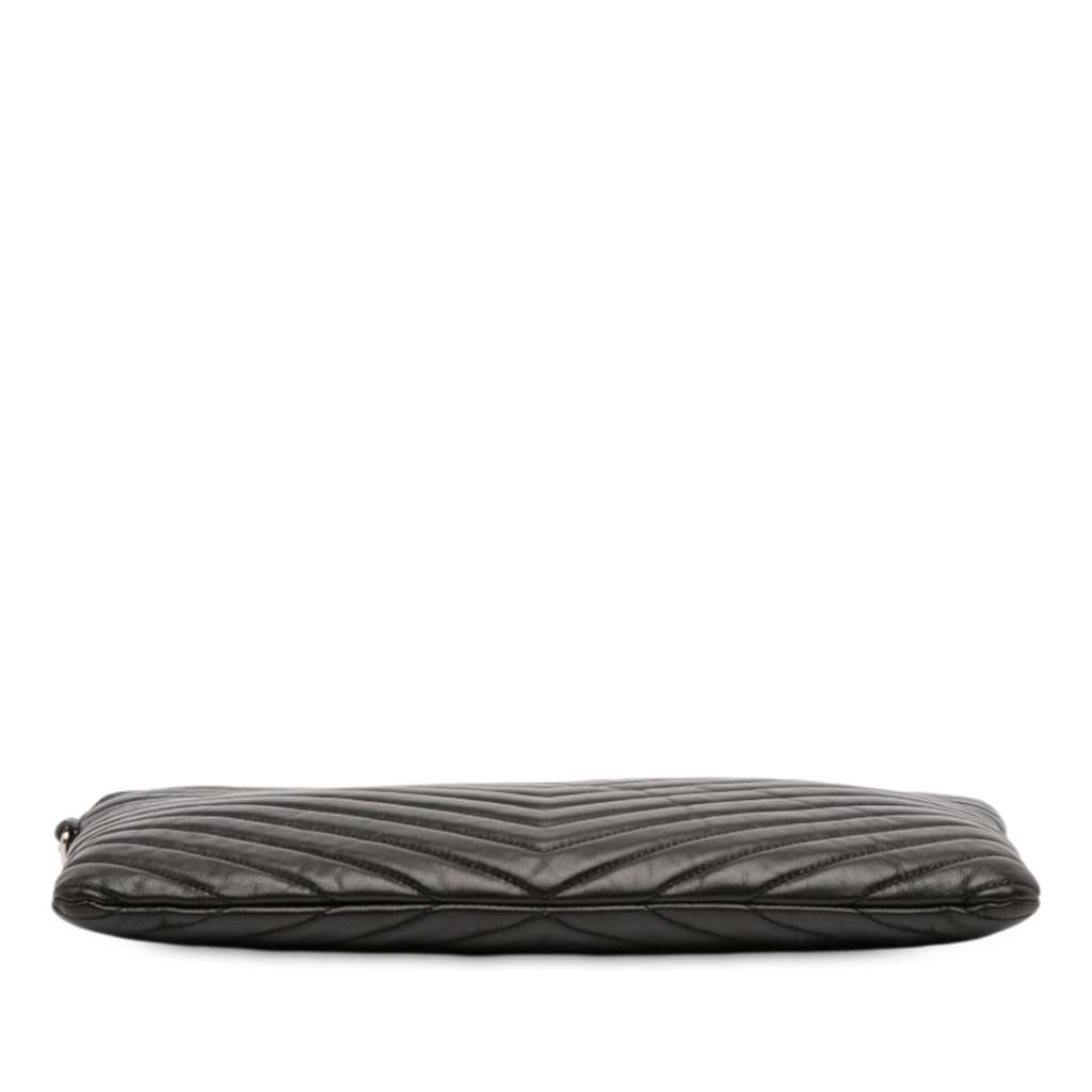 Saint Laurent Quilted Chevron Leather Monogram Document Holder - Image 6