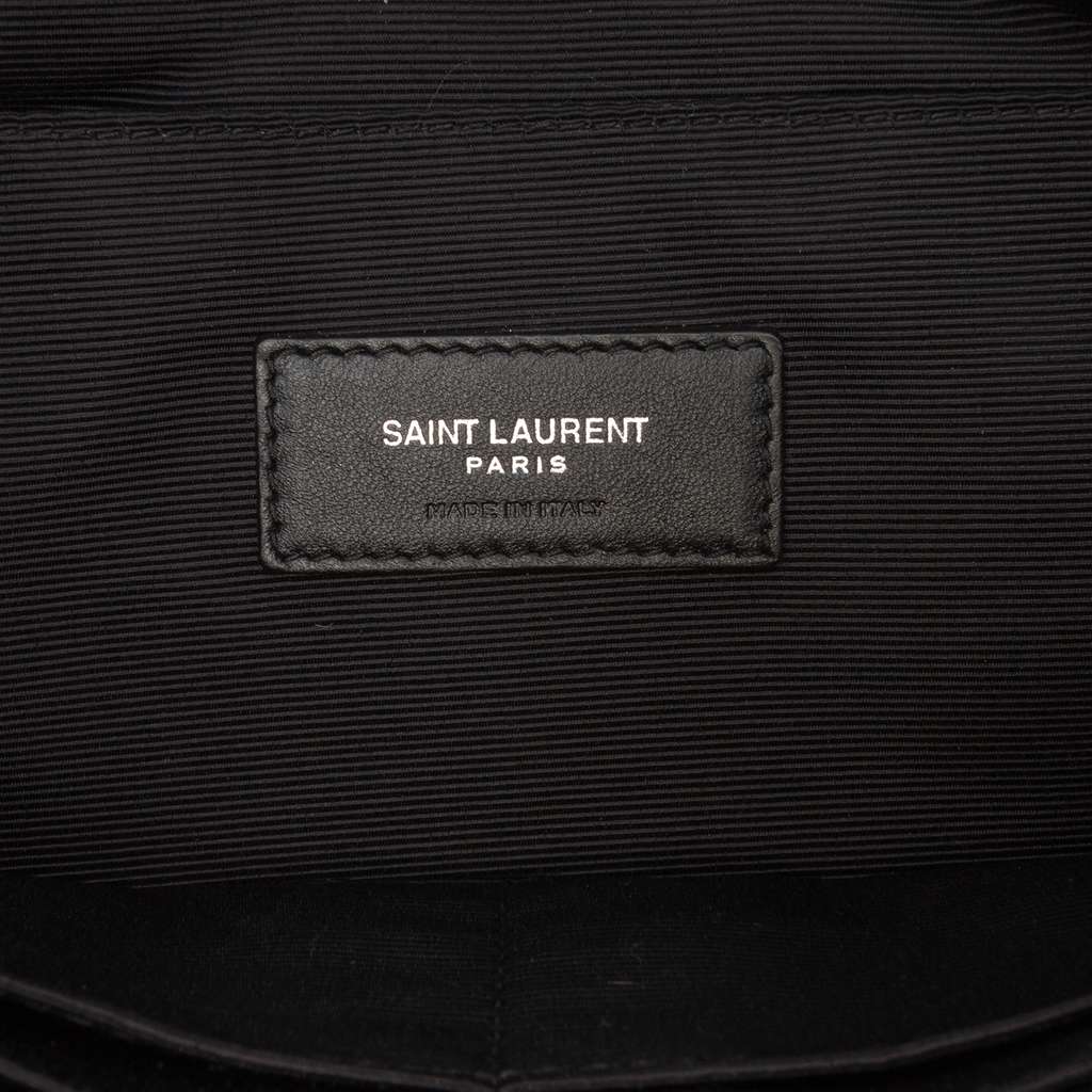 Saint Laurent Quilted Chevron Leather Monogram Document Holder - Side view