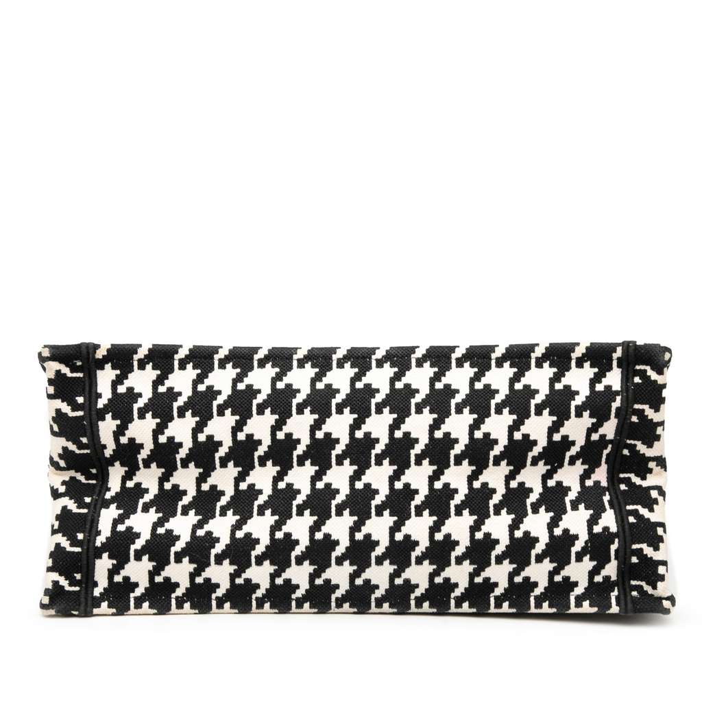Dior Medium Canvas Houndstooth Embroidered Book Tote - Image 6