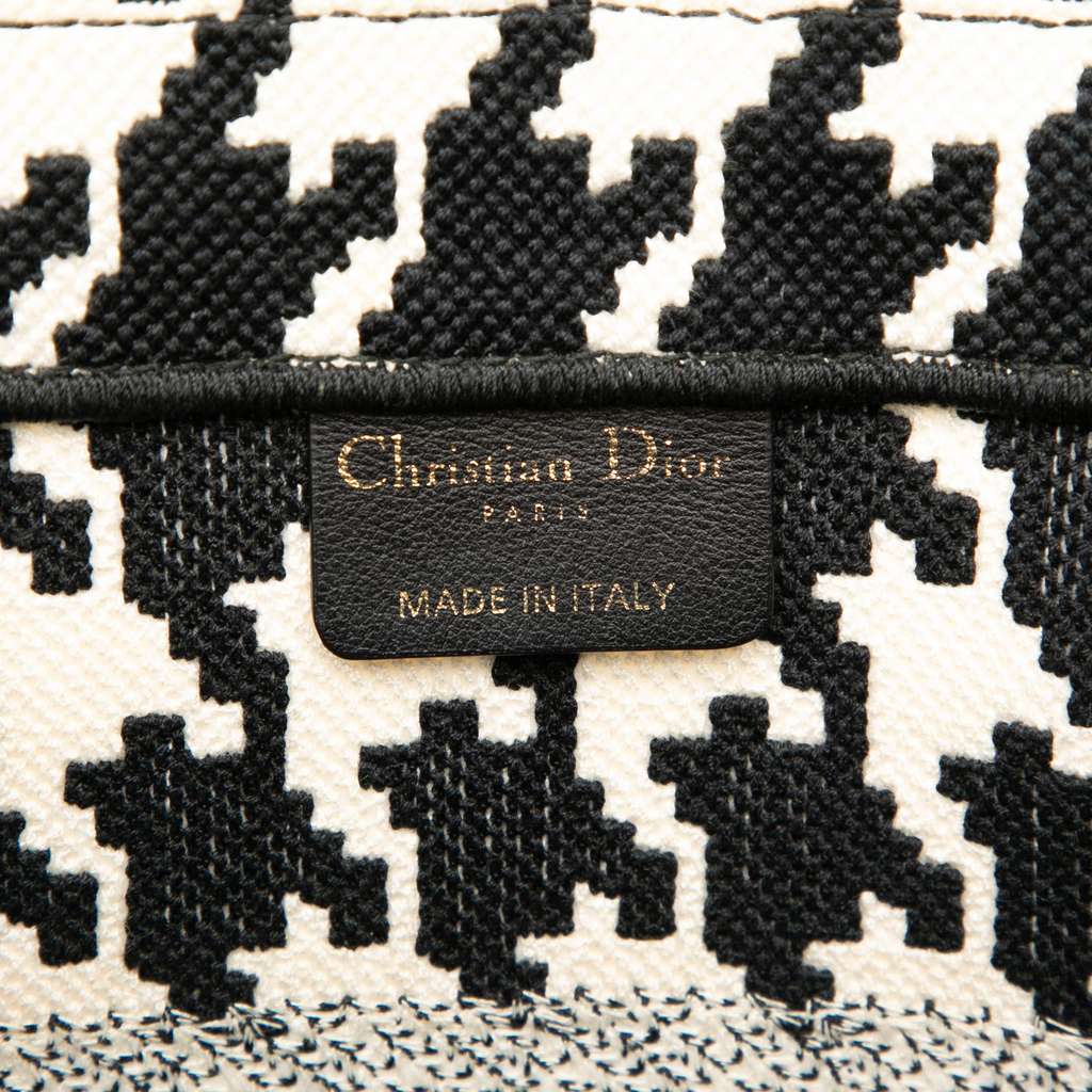Dior Medium Canvas Houndstooth Embroidered Book Tote - Side view