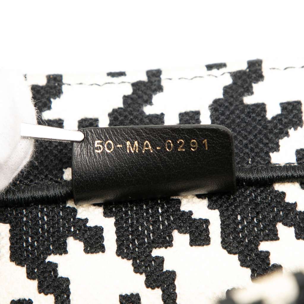 Dior Medium Canvas Houndstooth Embroidered Book Tote - Detail 1
