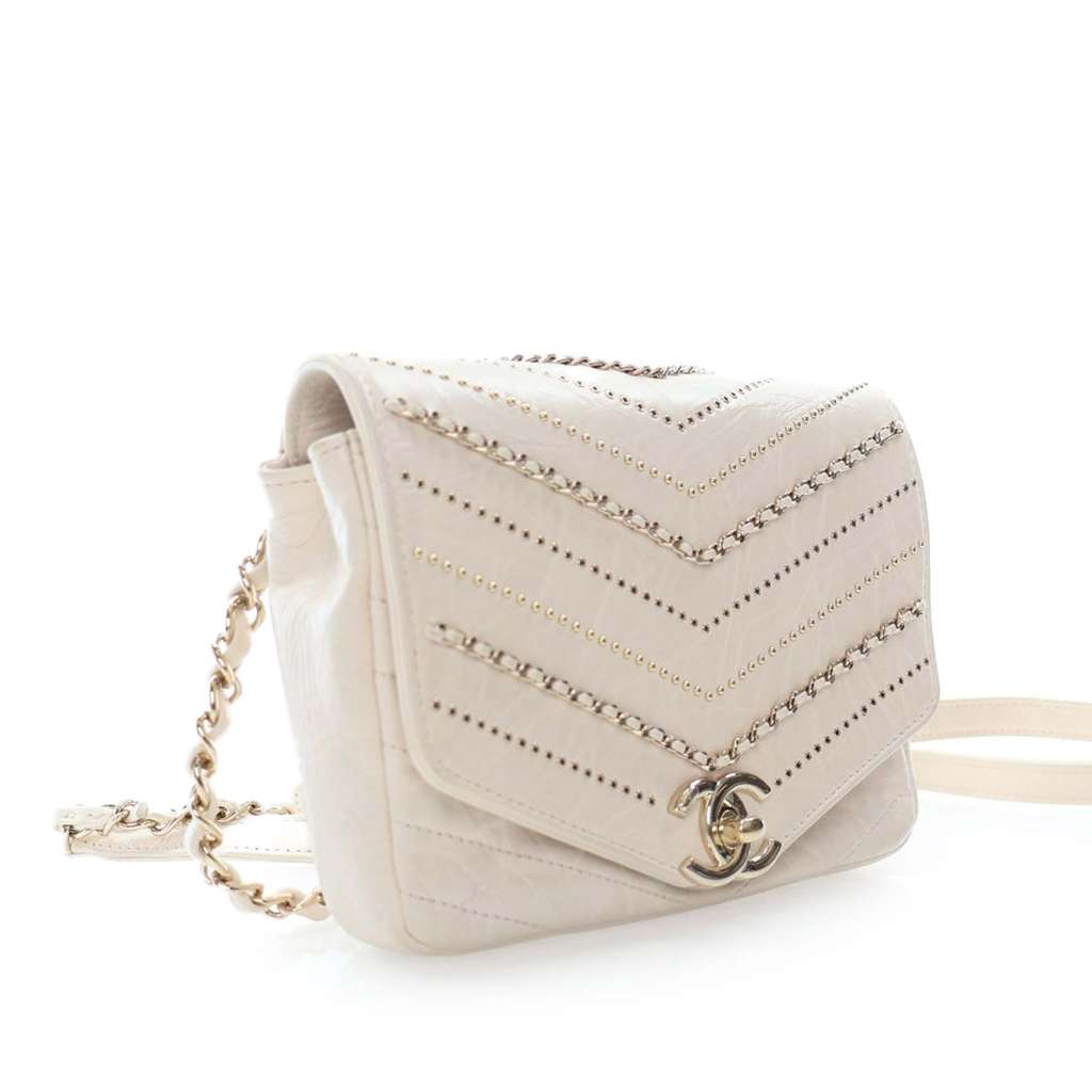 Chanel Mini Chevron Crinkled Calfskin Embellished Envelope Flap - Image 6
