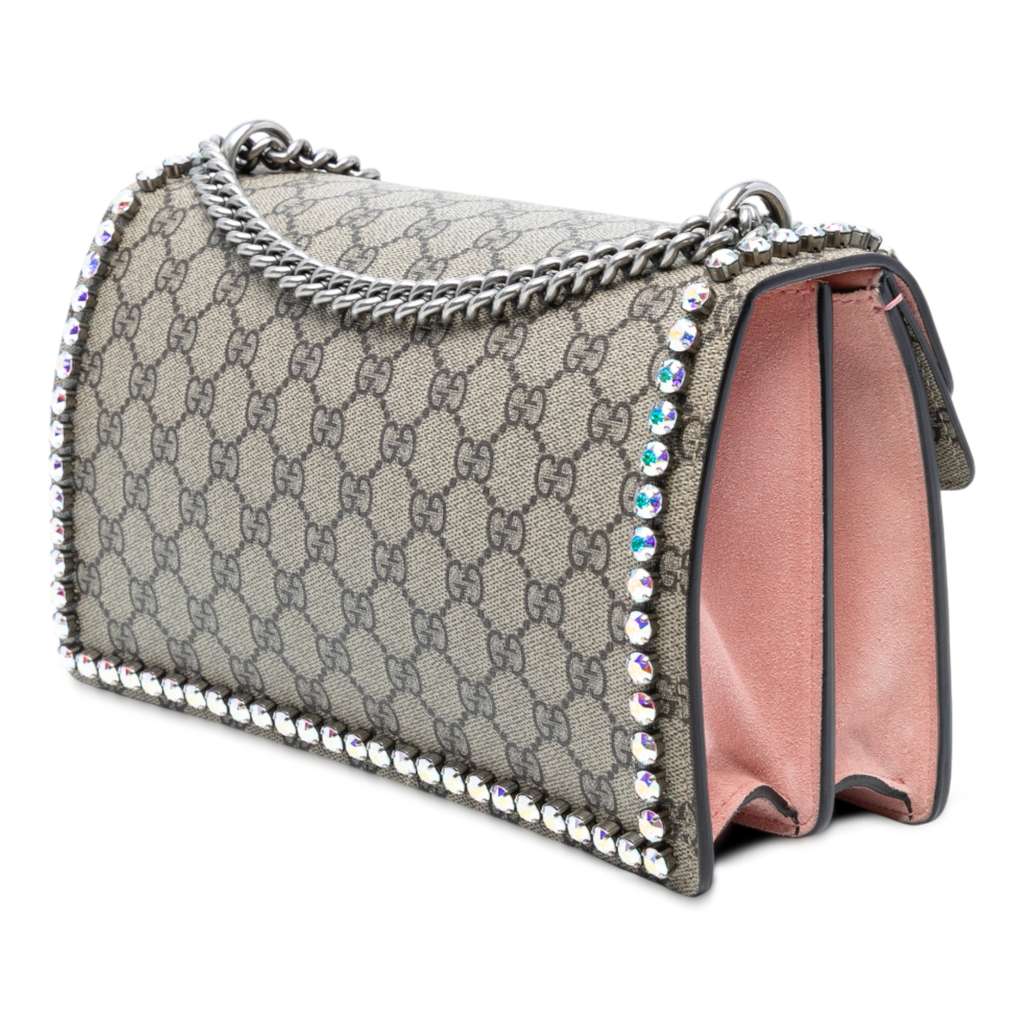 Gucci Medium GG Supreme Crystal Dionysus Shoulder Bag - Back view