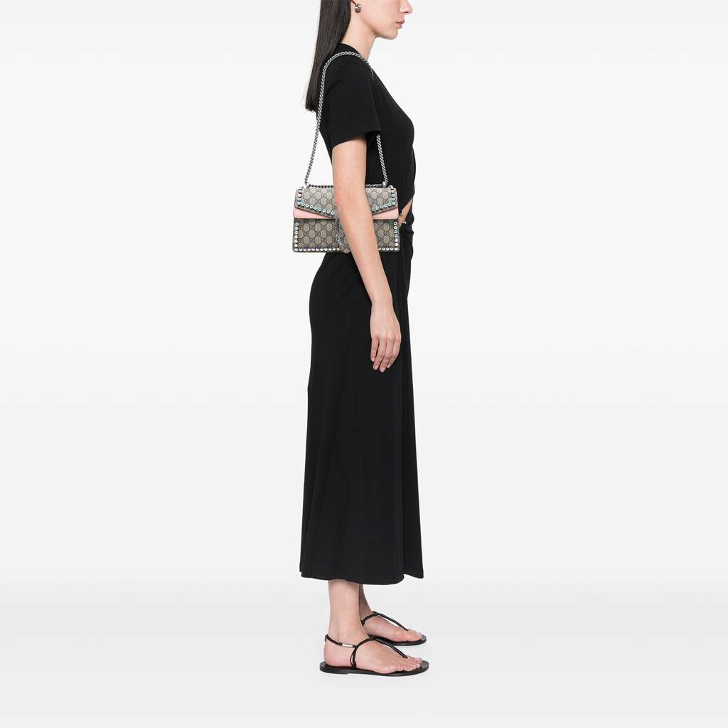 Gucci Medium GG Supreme Crystal Dionysus Shoulder Bag - Detail 2