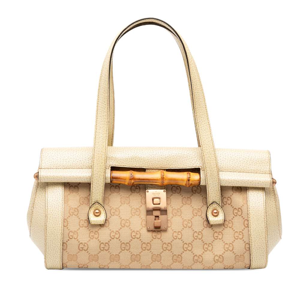 Gucci GG Canvas Bamboo Bullet Shoulder Bag
