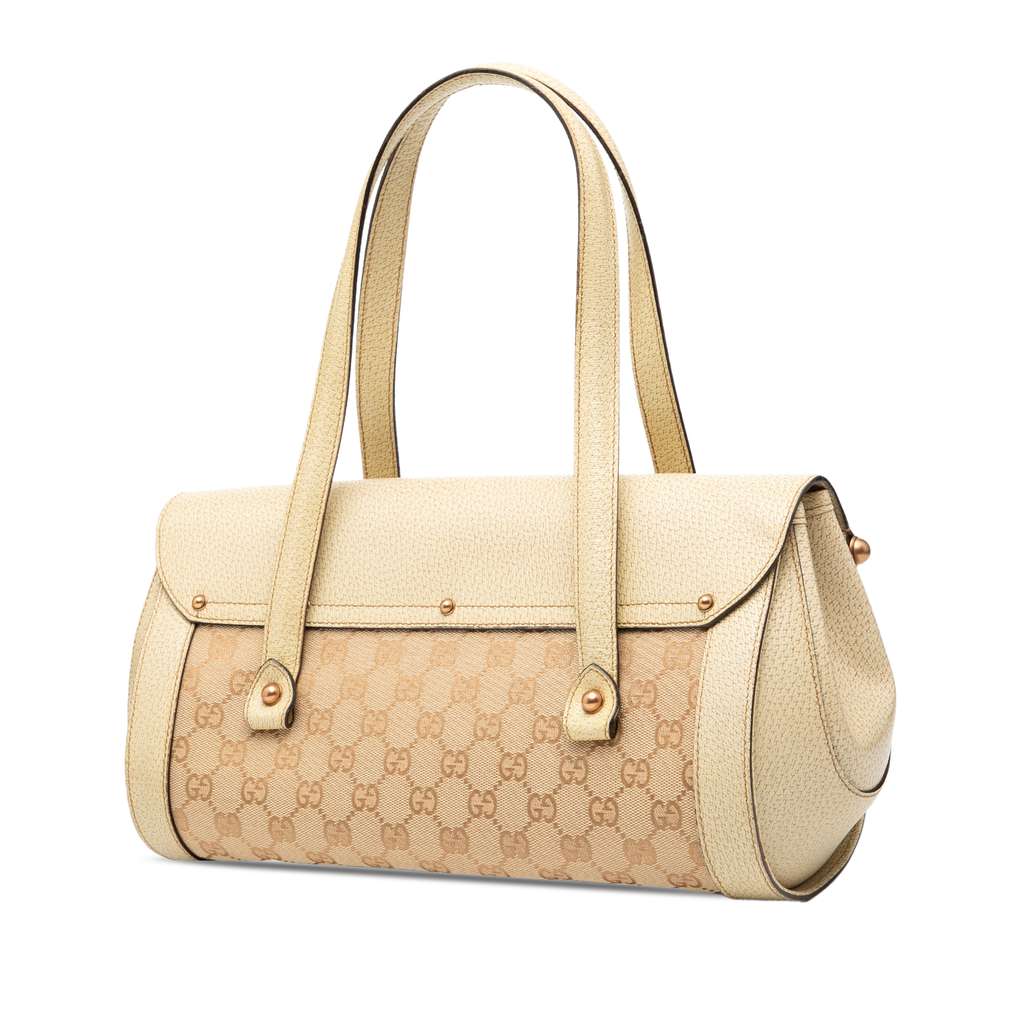 Gucci GG Canvas Bamboo Bullet Shoulder Bag - Back view