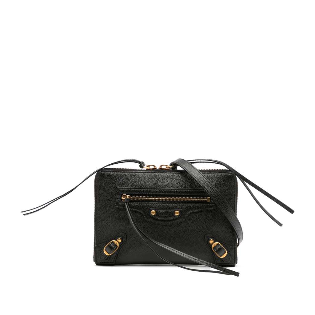 Balenciaga Pebbled Leather Neo Classic City Pouch Crossbody