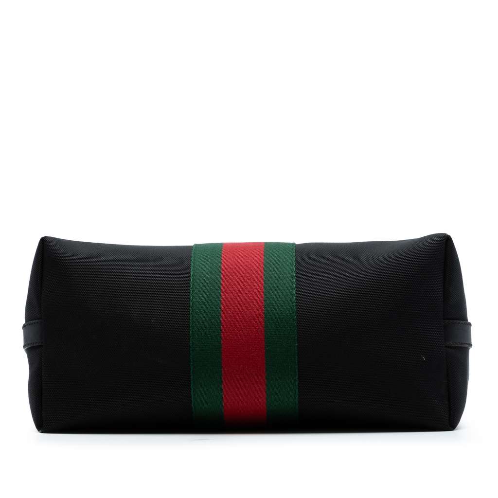 Gucci Canvas Techno Web Vertical Zip Tote - Image 6