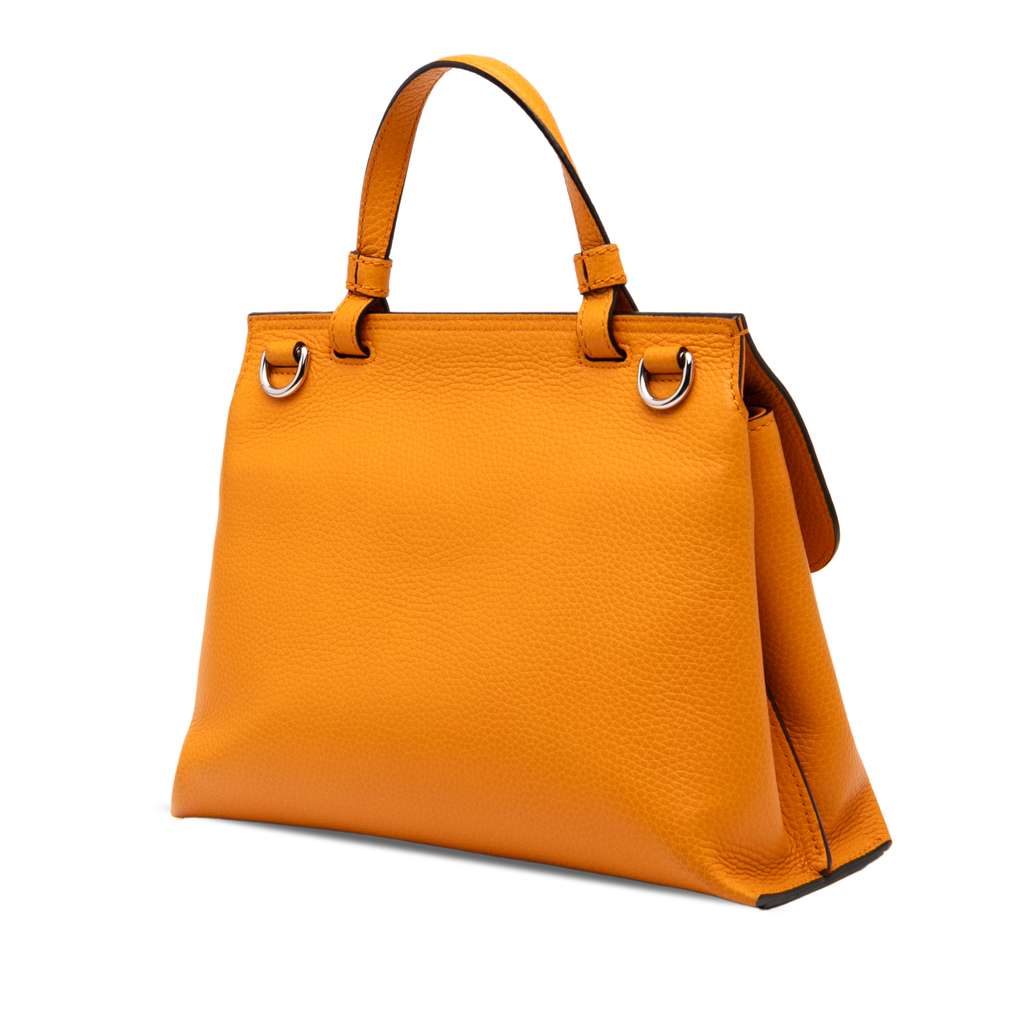 Gucci Small Leather Bamboo Daily Satchel - Back view