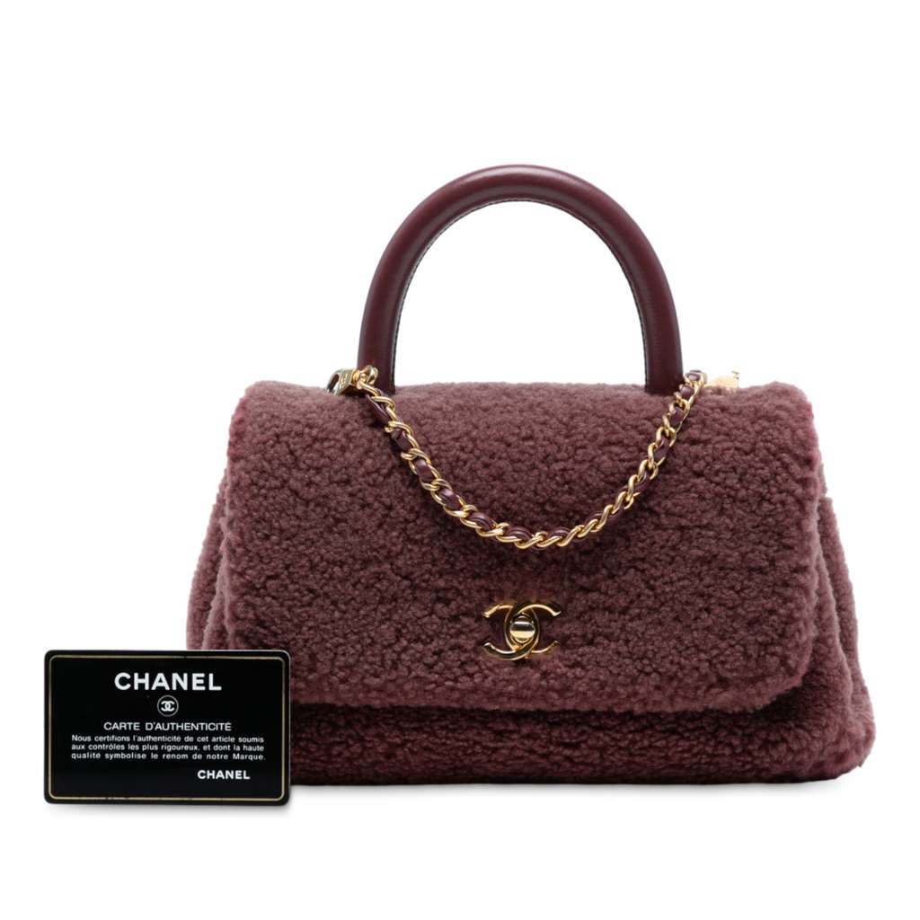 Chanel Small Shearling Coco Top Handle Bag - Image 10