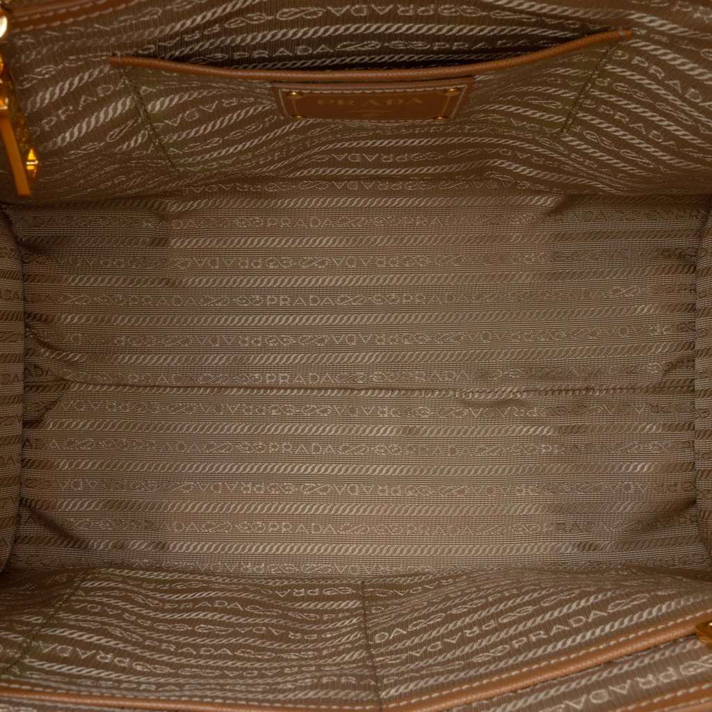 Prada Saffiano Trimmed Canvas Canapa Satchel - 4