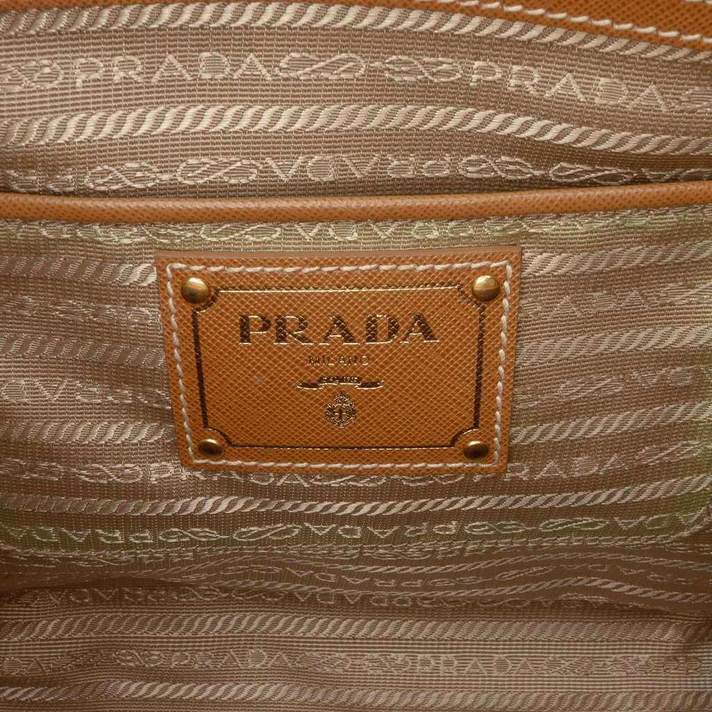 Prada Saffiano Trimmed Canvas Canapa Satchel - Side view