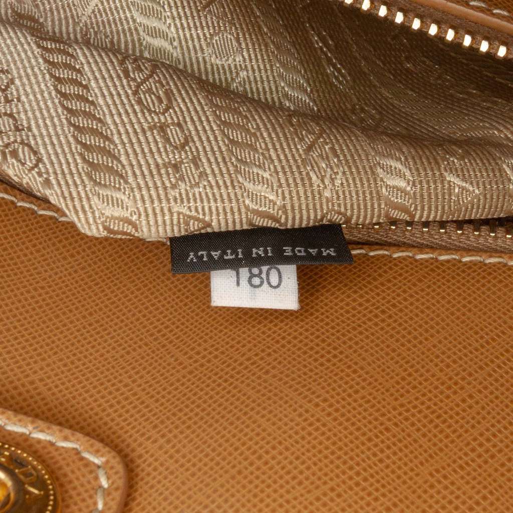 Prada Saffiano Trimmed Canvas Canapa Satchel - Detail 1