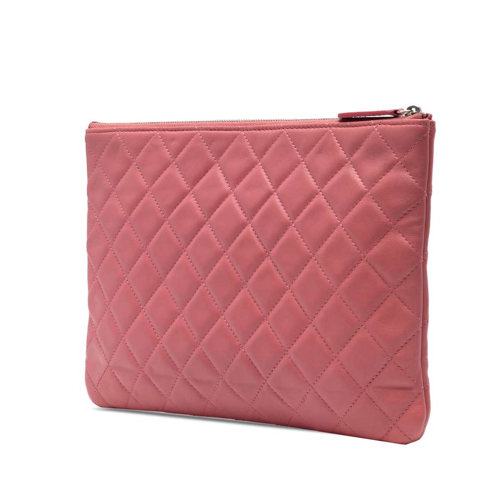 Chanel Medium Quilted Lambskin O Case Clutch - Back view