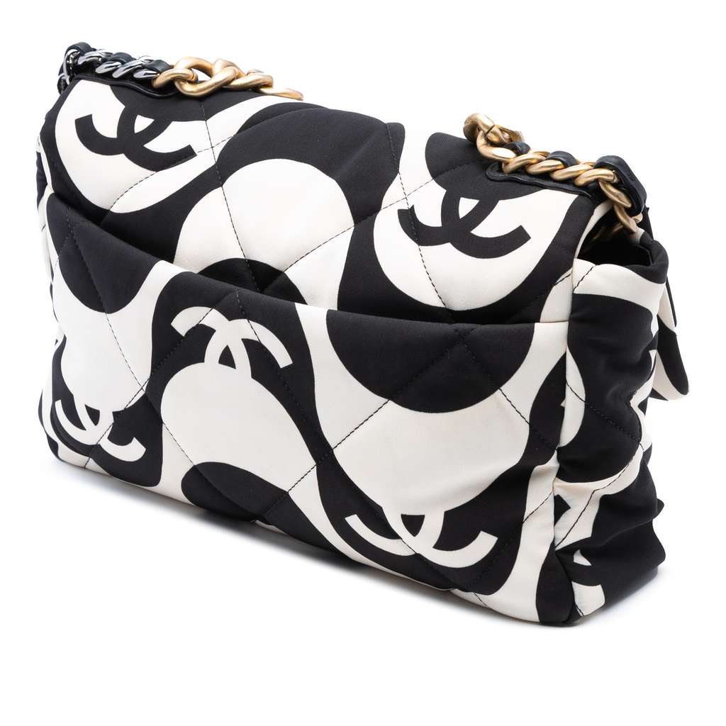 Chanel Large Printed Silk 19 Flap - Back view