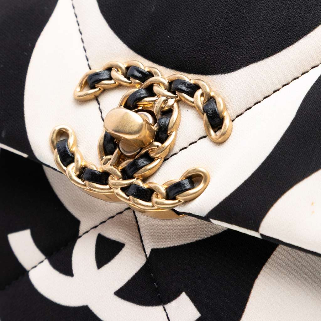 Chanel Large Printed Silk 19 Flap - Detail 1