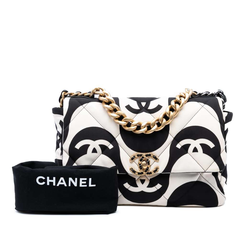Chanel Large Printed Silk 19 Flap - Image 10