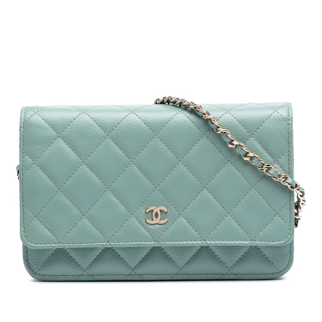 Chanel CC Quilted Caviar Wallet on Chain