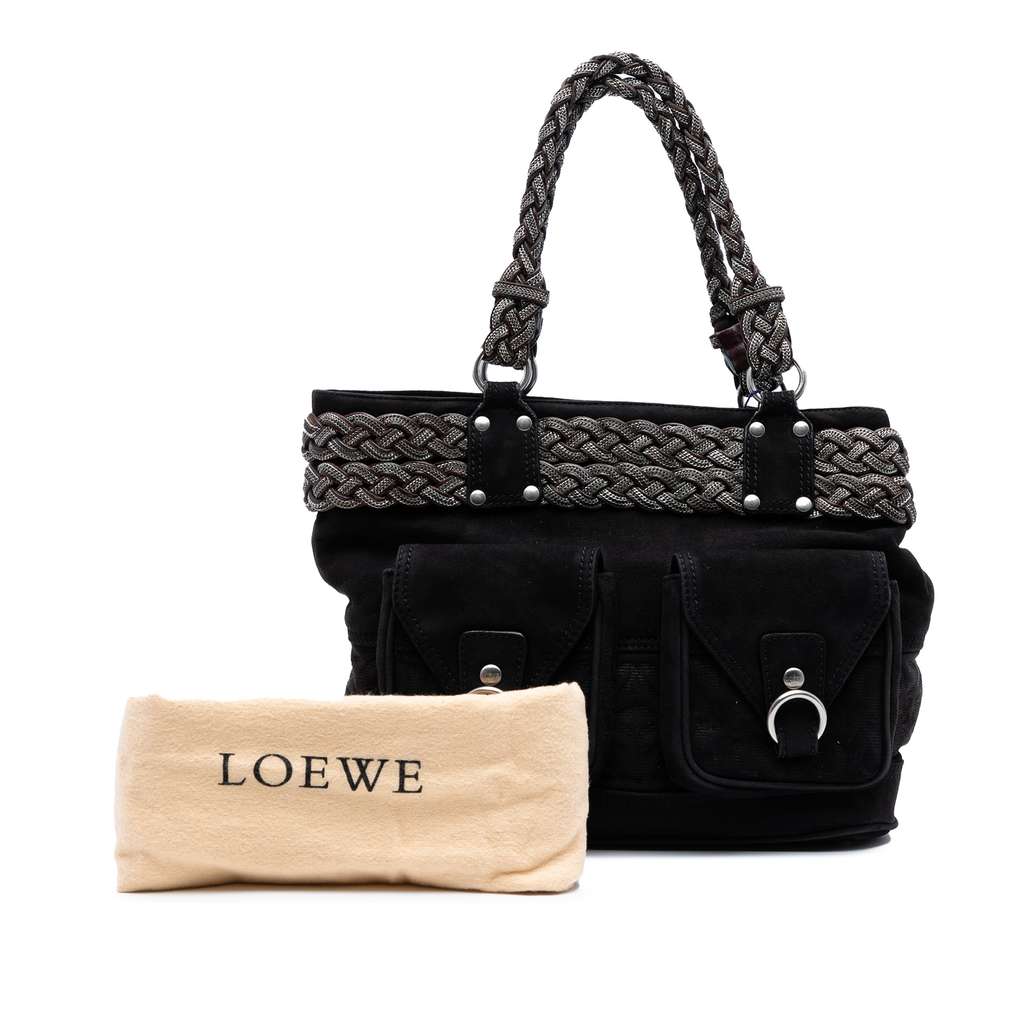Loewe Suede Braided Chain Pocket Tote - Image 11