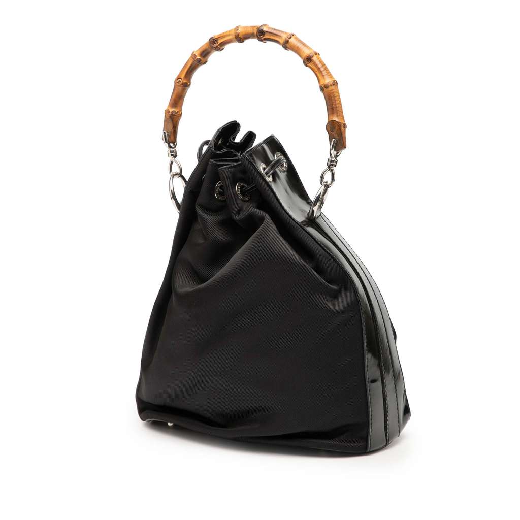 Gucci Nylon Bamboo Bucket Bag - Back view