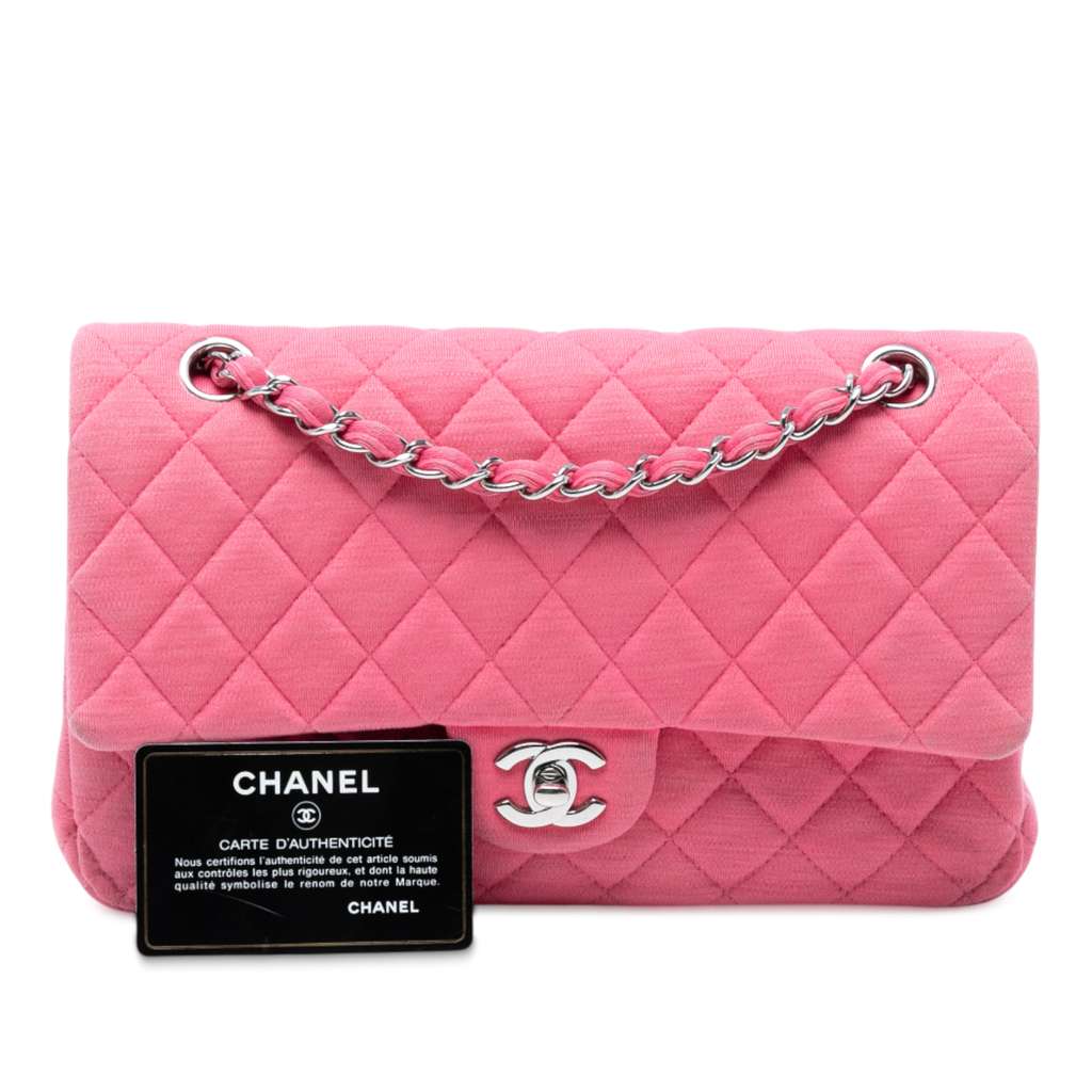 Chanel Medium Classic Jersey Double Flap - Image 10
