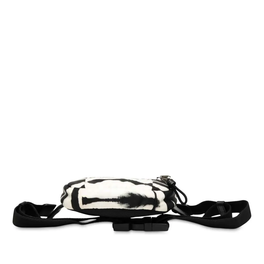 Burberry Zebra Print Nylon Logo Cannon Belt Bag White Very good - Inside View