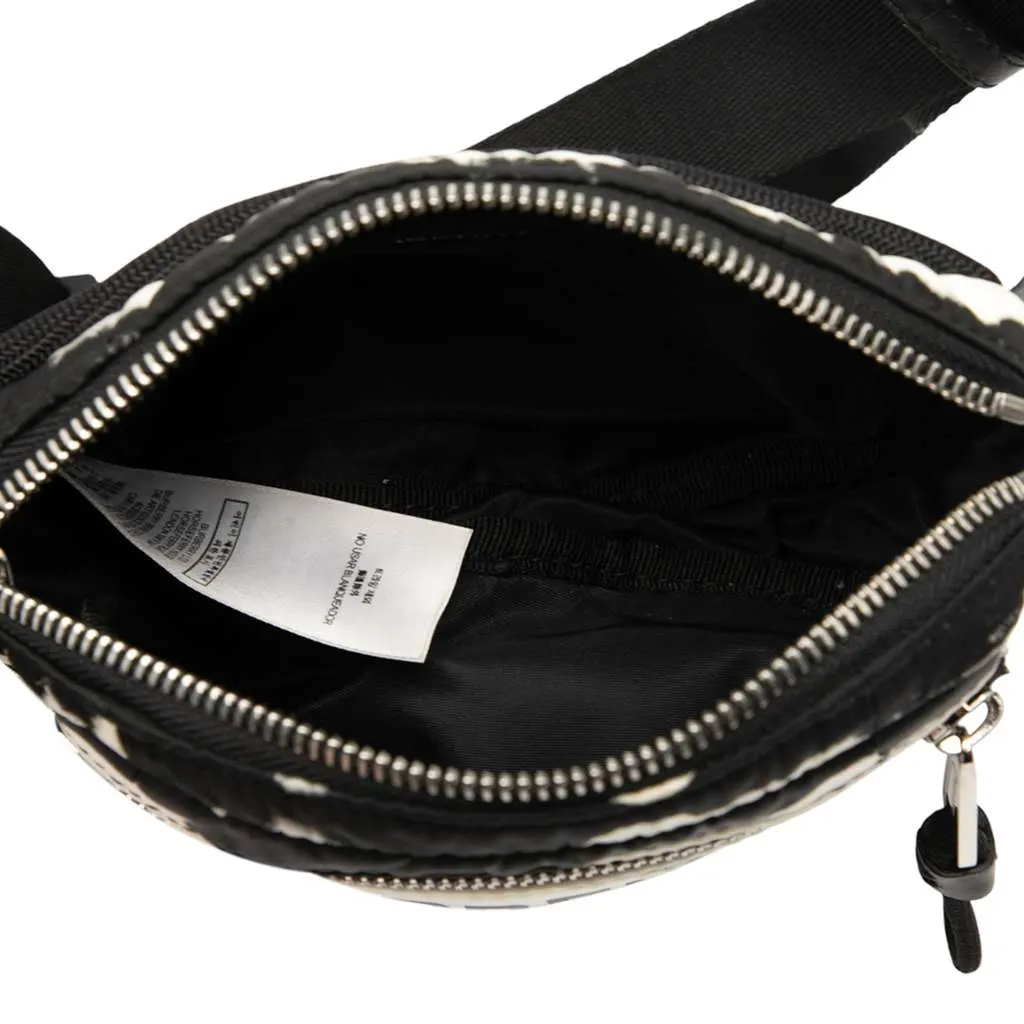 Burberry Zebra Print Nylon Logo Cannon Belt Bag White Very good - Model View