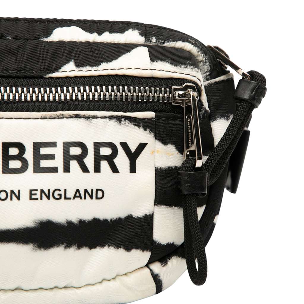 Burberry Zebra Print Nylon Logo Cannon Belt Bag - Image 10
