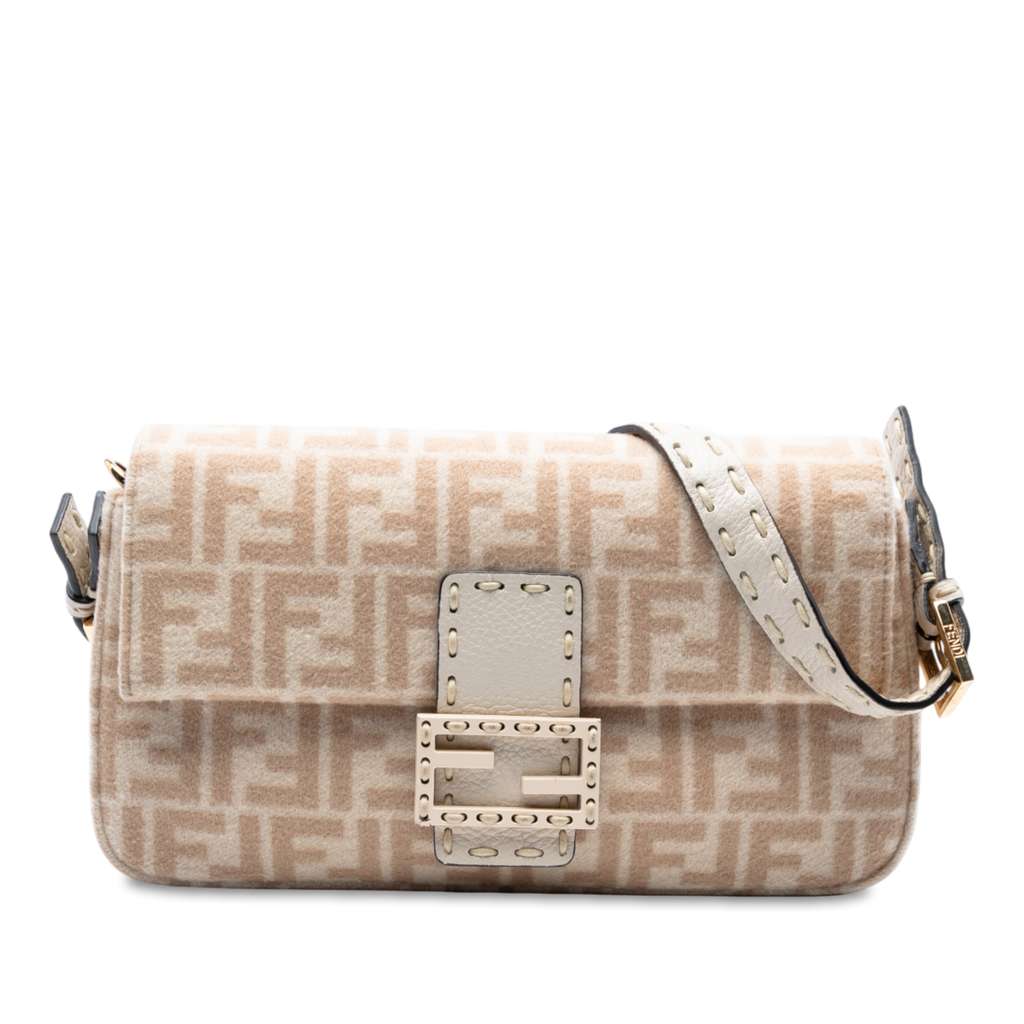 Fendi Zucca Wool Selleria Baguette