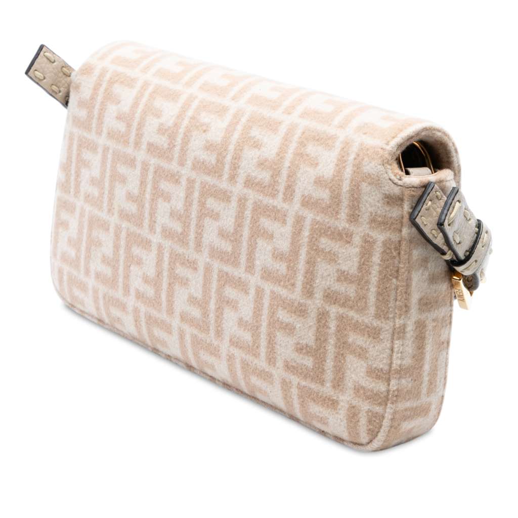 Fendi Zucca Wool Selleria Baguette - Back view
