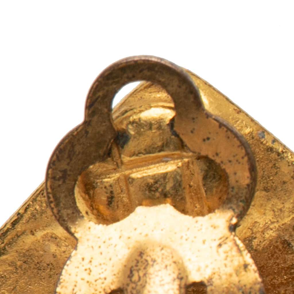 Chanel Gold Plated CC Rhombus Clip On Earrings - 4