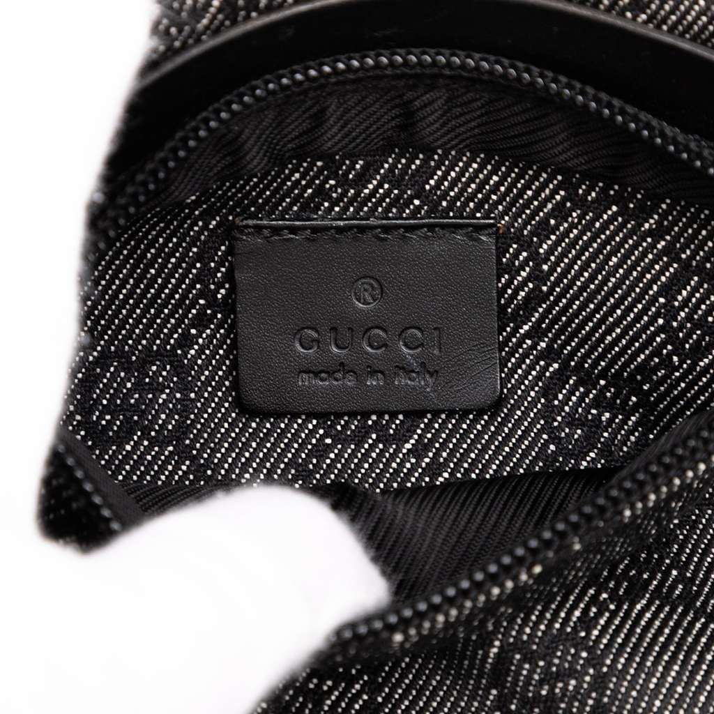 Gucci GG Denim Double Pocket Belt Bag - Side view