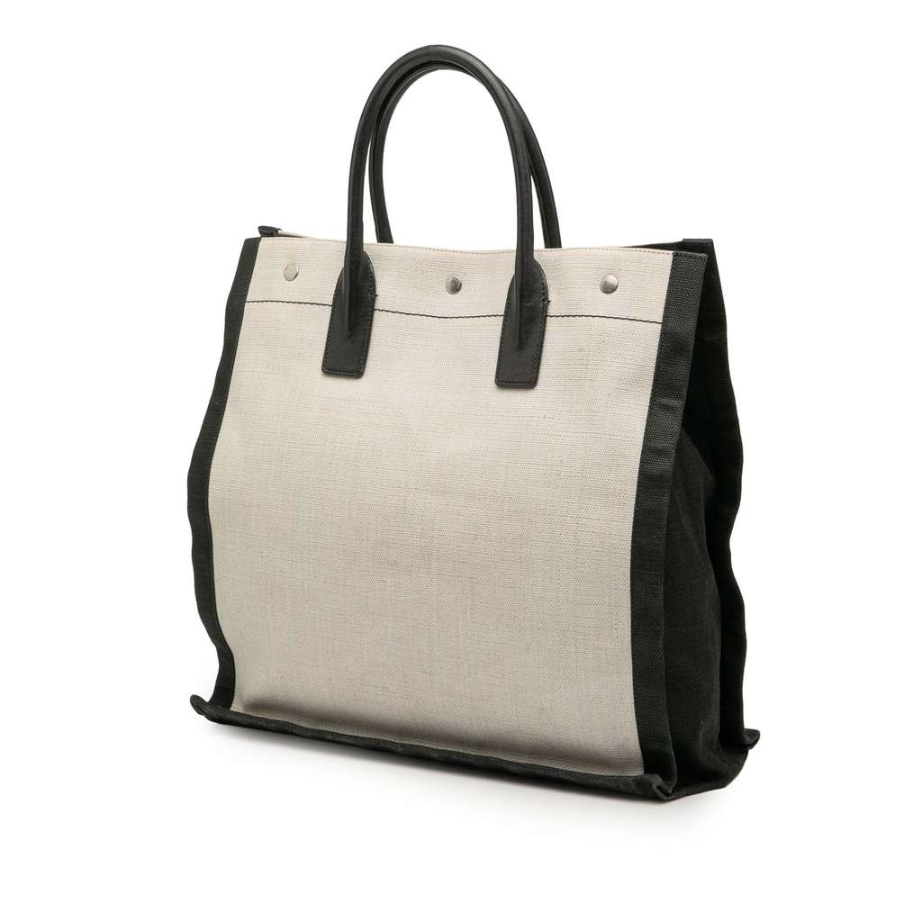Saint Laurent Linen Rive Gauche North South Tote - Back view