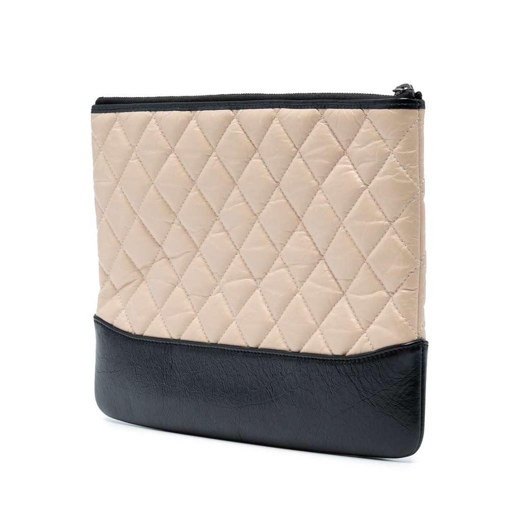 Chanel Medium Aged Calfskin Gabrielle O Case Clutch - Back view