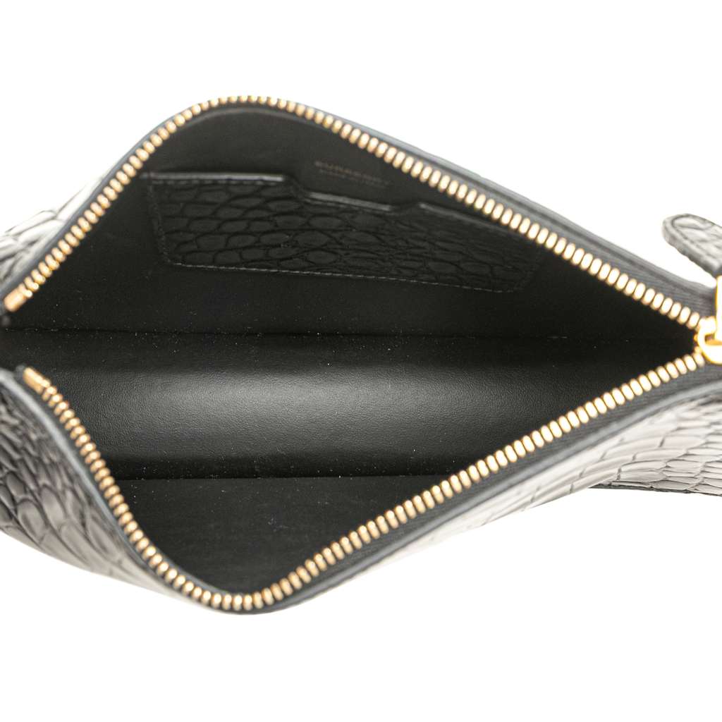 Burberry Small Crocodile Embossed Leather TB Shoulder Bag - 4