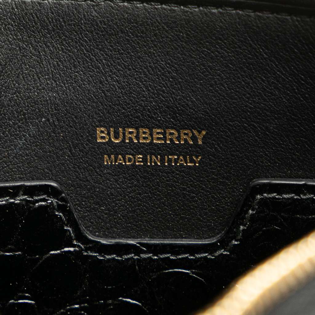 Burberry Small Crocodile Embossed Leather TB Shoulder Bag - Side view