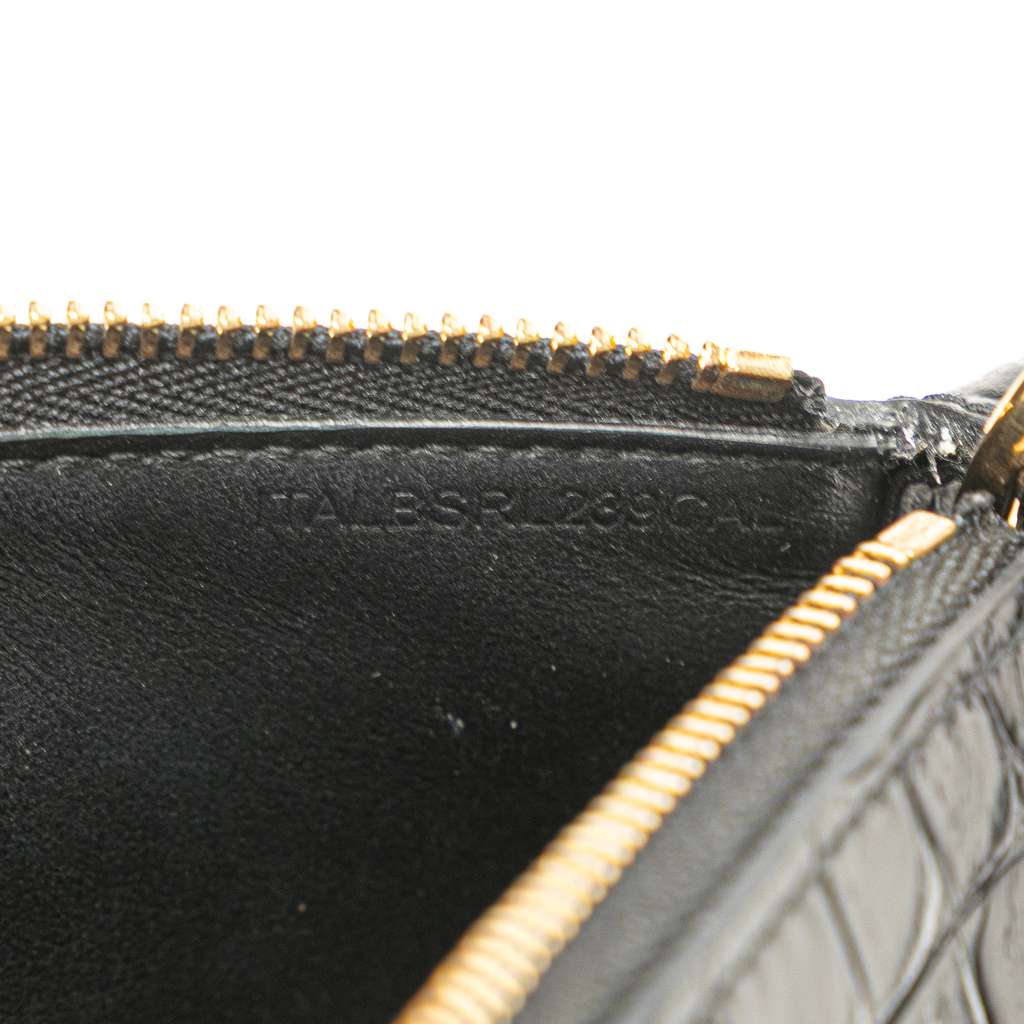 Burberry Small Crocodile Embossed Leather TB Shoulder Bag - Detail 1